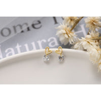 Tiny Heart Drop Stud Earrings