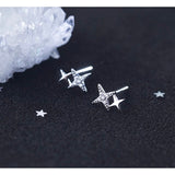 Sparkling Silver Small Star Stud Earrings