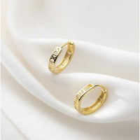 Rome Numeral Huggie Hoop Earrings-SH006