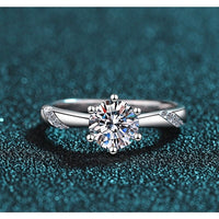 Moissanite Engagement Ring-Classic Solitaire Rings-RM002