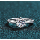 Moissanite Engagement Ring; Classic Solitaire Rings;