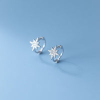 Small Star Hoop Huggies Earrings-SH031