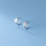Small Star Hoop Huggies Earrings-SH031