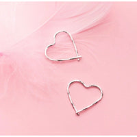 Sterling Silver Heart Hoop Earrings – SH008