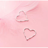 Sterling Silver Heart Hoop Earrings – SH008