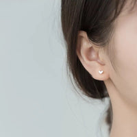 Tiny Heart Stud Earrings-SS006
