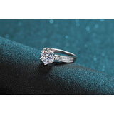 Moissanite Solitaire six Prongs Statement Ring