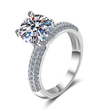 4 Prongs Solitaire Moissnite Engagement Rings, Statement rings silver