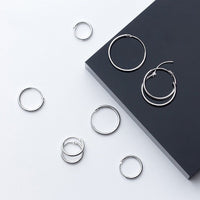 Thin Small Medium Big Hoop Earrings-SH022