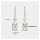 Brilliant Simulated Diamonds Earrings-Emerald Cut