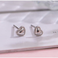 Tiny Heart Stud Earrings-SS007