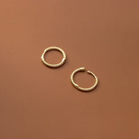 Twist Braids Hoop Huggies Earrings-SH010