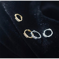 Tiny CZ Diamonds Hoop Earrings-SH030