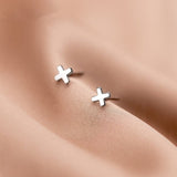 Plain Letter X Studs Earrings-Capital Letter X