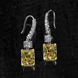 Yellow Canary Simulated Diamonds Earrings-Radiant Cut Rectangle Lab Diamonds