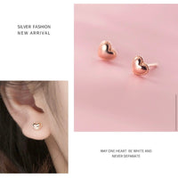 Rose Gold Heart Stud Earrings-SS008