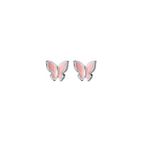 Pink Butterflies Stud Earrings