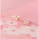 Crystal CZ Butterfly stud Earrings