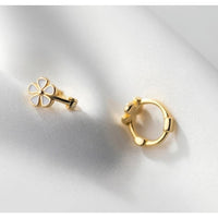 Flower Small Hoop Huggie Earrings-SH028
