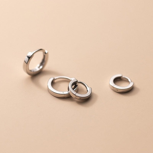 Classic Silver Huggie Earrings