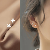 Plain Letter X Studs Earrings-Capital Letter X