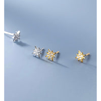 Small Shining Stars Stud Earrings-ECZ008