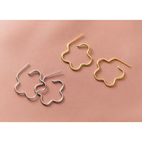 Flower Hoop Stud Earrings