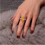 Canary Simulated Diamonds Engagement Ring