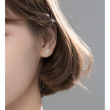 Dainty W Shape W Letter Solid Silver Studs Earrings