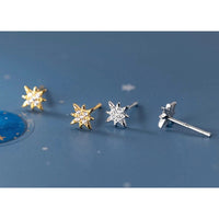 Small Shining Stars Stud Earrings-ECZ008