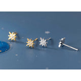 Small Shining Stars Stud Earrings-ECZ008