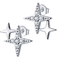 Sparkling Silver Small Star Stud Earrings