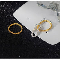 Sparkling Silver /Shining Slim Band Rings