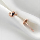Rose Gold Heart Stud Earrings-SS008