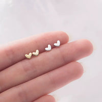 Tiny Heart Stud Earrings-SS006