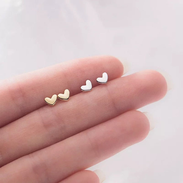 Tiny Heart Stud Earrings-SS006