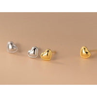 Tiny Heart Stud Earrings-SS007