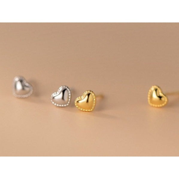 Tiny Heart Stud Earrings-SS007