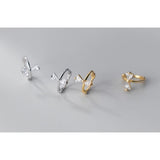 Crystal Bow Huggie Hoop Earrings