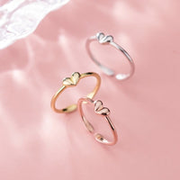 Stackable Small heart Slim Knuckle Rings-Thin Pinky Rings