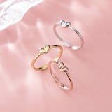 Stackable Small heart Slim Knuckle Rings-Thin Pinky Rings