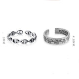 Silver Vintage Rome Numbers Rings