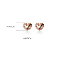 Rose Gold Heart Stud Earrings-SS008