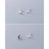 Planet Star Stud Earrings-Moon Crescent-Asymmetry Studs-SS041