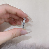 Simulated Diamonds-Silver Rings