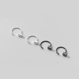 Solid Silver Half Hoop Earrings