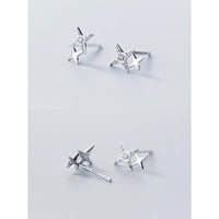 Sparkling Silver Small Star Stud Earrings
