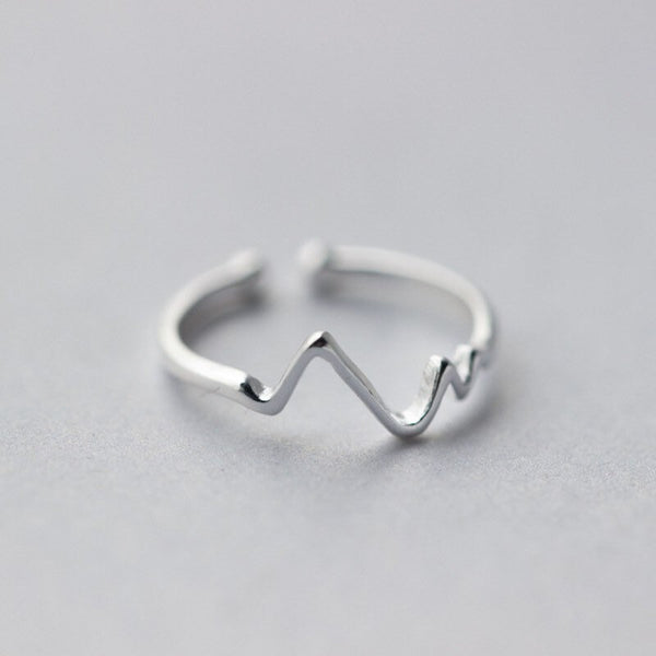 Stackable EKG Wave Band Ring