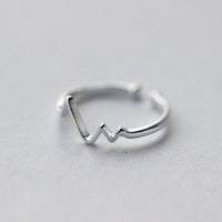 Stackable EKG Wave Band Ring