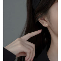 Tiny Rose Flower Stud Earrings-SS051